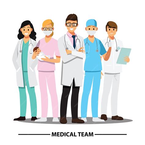 Illustrazione di un team medico multidisciplinare che collabora