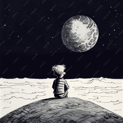 illustrazione artistica di un bambino che guarda l'orizzonte con curiosità
