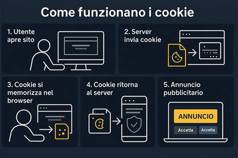 infografica che spiega il funzionamento dei cookie nel browser