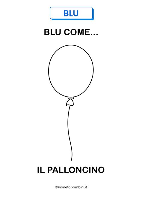 Pagine di schede didattiche sul colore blu con esercizi e disegni