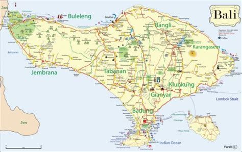 Mappa di Bali con indicazione delle stagioni