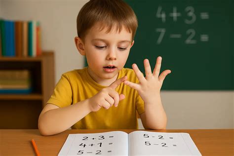 Bambini che contano con le dita durante una canzone