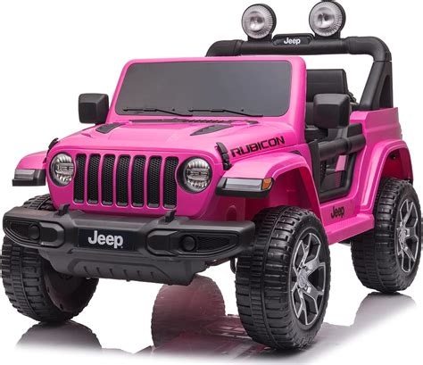 Jeep rosa giocattolo con bambole
