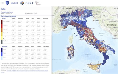 Mappa delle località in Umbria con alta frequenza di eventi di frana e inondazione (860-2001)