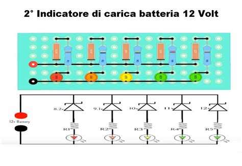 Schema di funzionamento del LED indicatore di carica su un alimentatore 6V