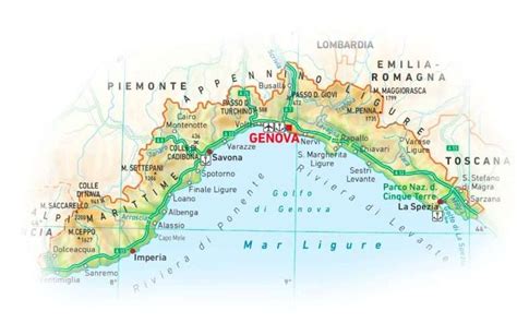 Panoramica della Liguria con punti di interesse
