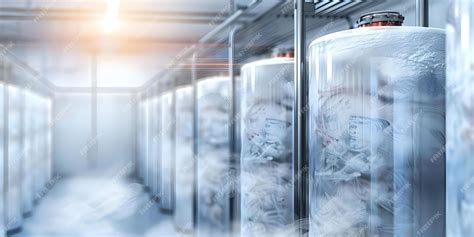 Cryopreservation tanks with labels