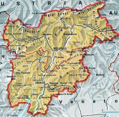 Mappa del Trentino con scuole coinvolte