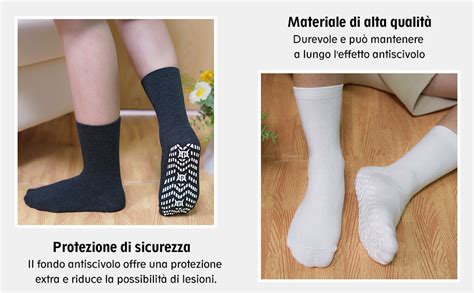 infografica sulle tipologie di calze antiscivolo e materiali consigliati