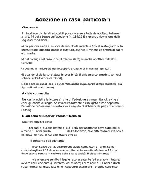 Schematizzazione adozione in casi particolari