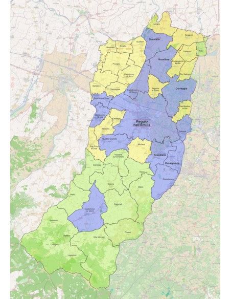 Mappa Comuni di competenza INPS Reggio Emilia