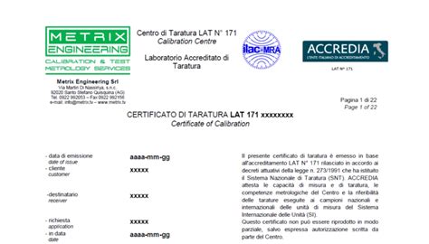 Certificato di un laboratorio diagnostico accreditato