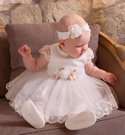 abito da battesimo per neonata in pizzo bianco