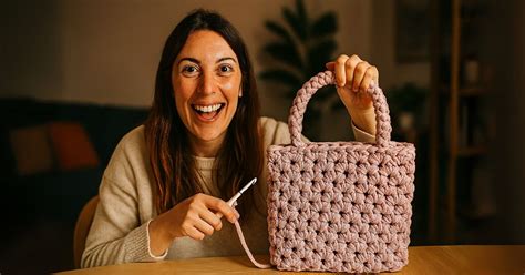 dettaglio di lavorazione all'uncinetto con filo lurex per una salopette bimba