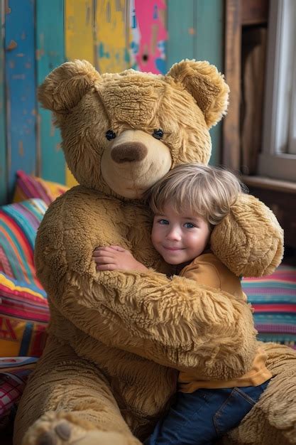 Bambino che stringe un orsetto di peluche