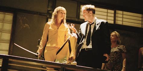 Quentin Tarantino e Uma Thurman sul set di Kill Bill