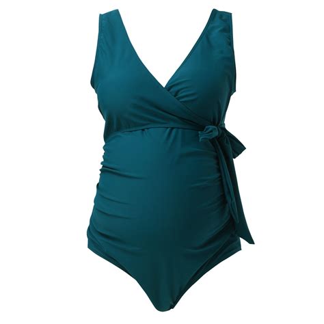 Maternity swimwear with integrated bra support
