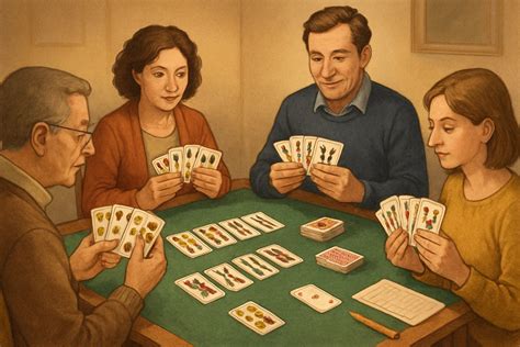 Giocatori che ridono e scherzano attorno a un tavolo da gioco